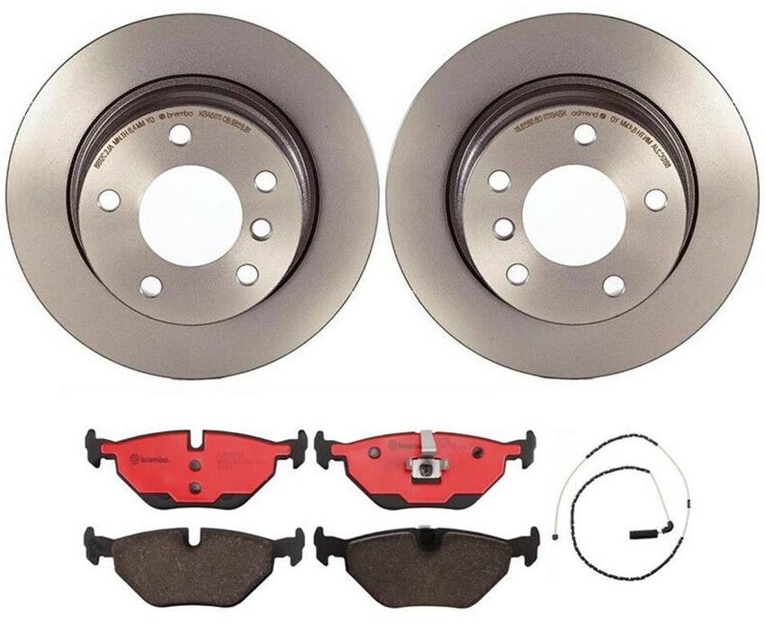 BMW Brembo Brake Kit - Pads and Rotors Rear (280mm) (Ceramic) 34356757896 - Brembo 1534483KIT